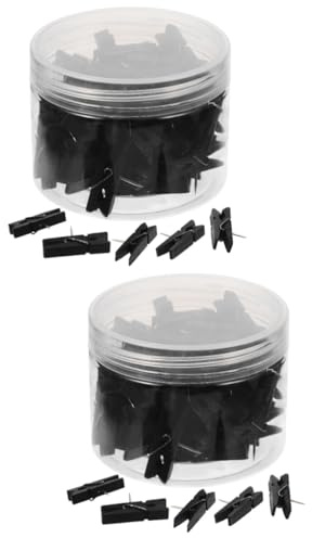 SEWACC 100 Pièces Mini Clips Bois Naturel avec Ressort Petits Pinces à Linge Multifonctions pour Photos Mémos et Décorations de Fête