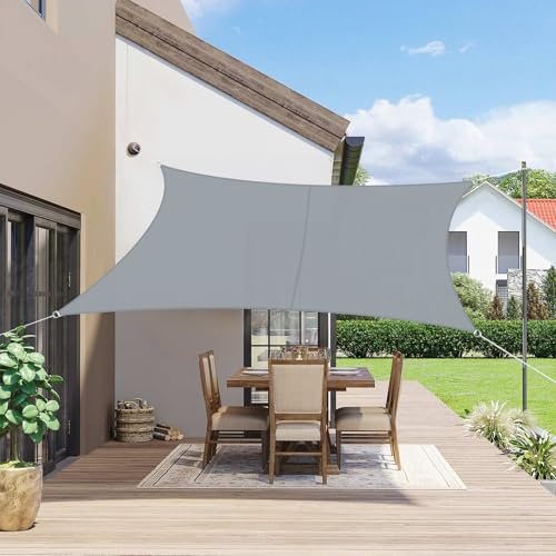 SUNNY GUARD Vela ombreggiante Impermeabile 3x4m Tenda a Vela Rettangolare,Tenda da Sole per Esterno Protezione Raggi UV per Giardino Esterno terrazza,Grigio scuro