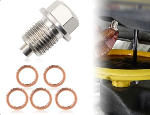 Emezddo Ölablassschraube,Auto Magnetische Dichtung Ölwannenablassmutter,Rücklaufablassschraube Adapter mit Dichtungen,verwendet für die Meisten Auto,Familie und Reparaturgeschäft