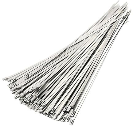 Fascette metalliche, Fascette stringicavo autobloccanti resistenti in acciaio inossidabile da 4,6 mm, multiuso, for scarico metallo, fascette di bloccaggio anticaustiche, 80 pezzi(80pcs,4.6 * 300mm)