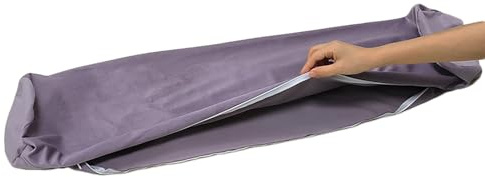 Housse de Coussin Ronde en Velours pour Traversin Cylindrique - Taie d'oreiller avec Fermeture Éclair, Respirante Housse Lavable pour Oreiller de Corps Long(Violet,20x100cm)