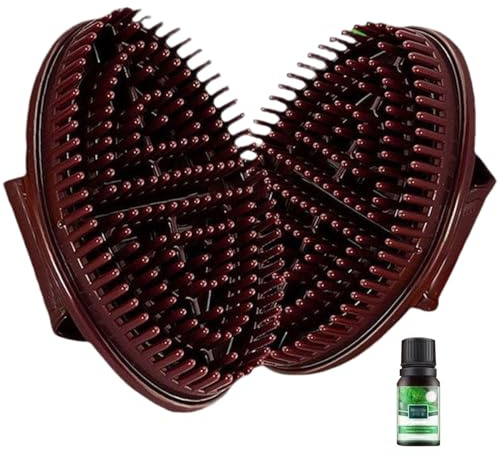 Massagebürste, 2 professionelle, weiche, elastische Meridian-Massagebürste mit 10 ml ätherischem Öl und Meridiankarte für Nacken, Rücken, Lendenwirbelsäule, Füße, Beine, Anti-Cellulite-Körperwäsche