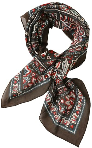 Prettystern Unisex Seide Baumwolle Mix 65/65 cm Halstuch handrolliert Nickituch Kopftuch Bandana Seidenhalstuch Damen & Herren