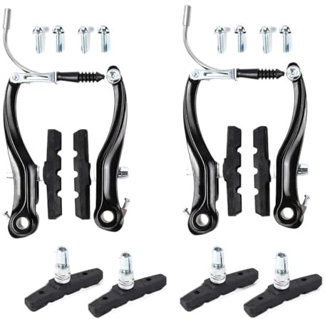cyklar bakbromstrumma Cykel V Broms Set Road Mountain Bike Fälgbromsar Kit V Bromsok Kabel Lever Line Dragande fälgbroms Bakre rullbromssats(1Pair Brake Calipers)