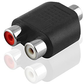 BestPlug Y Audio RCA Aux in Out Adapter Verteiler Splitter Weiche, 2 L-R Cinch Buchse Kupplung weiblich auf 1 3,5mm Stereo Klinke Buchse Kupplung weiblich, Schwarz (verbesserte Ausführung v1.15)