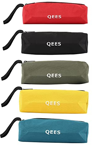 QEES Kleine Werkzeugtasche 3 Stücke von Mehrzweck Leinwand Werkzeugtasche Elektriker Organizer mit Reißverschluss 9.5L x 3.4W x 2.8H Zoll für Geschenk (GJB 05) (5 Farben)