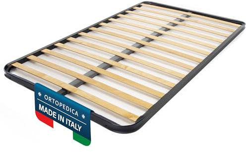DOLCI SOGNI Rete 120x200 Senza Piedi per Letto una Piazza e Mezza 120x200, Rete Una Piazza e Mezza Rinforzata con Barra Centrale, Rete Ortopedica 100% Made In Italy