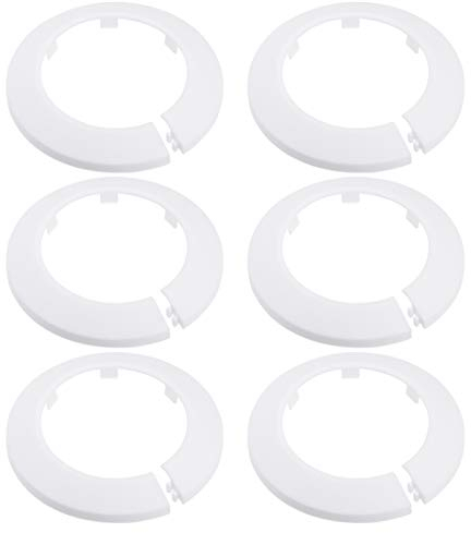 uxcell Rohrmanschette 75 mm PP Heizkörperrosette Wasserrohrabdeckung Dekoration weiß 6 Stück
