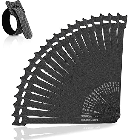 GothicBride Fascette riutilizzabili, 50 Pezzi fascette cavi e Regolabili con Hook e Loop Cinturino Ideale per sistemare Cavi Pc, TV (15 * 1.2 cm)