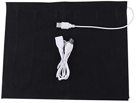 Waschbares Kohlefaser-Heizkissen, 1 Stück 35℃-50℃ 5V USB Elektrisches Tuch Heizkissen Heizelement für Kleidung Sitz Haustierwärmer 9,05 × 11,41 Zoll