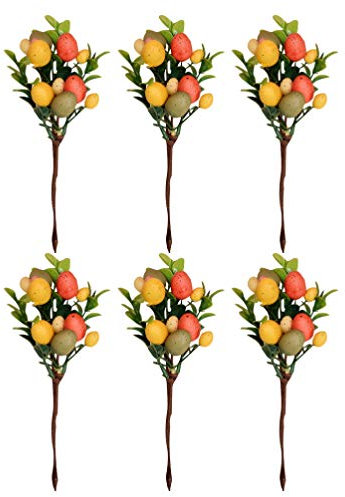 VALICLUD 6stücke Pastellfarbene Künstliche Grüne Bunte Eieraccessoires Osterblumenstrauß-Dekoration DIY-bastelzubehör Für Ostern Heimdekorationen Fotografie-Requisiten Für Geschenkvase