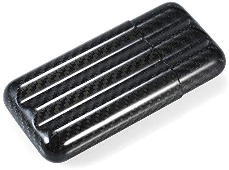 Funien Estuche para Puros, Estuche para 3 Puros de Fibra de Carbono,Negro,liviano,Soporte para Tubo de Almacenamiento de Puros,Humidor de Viaje para Puros para hasta 57 Puros de Calibre anular