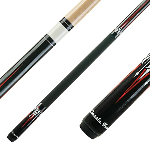Winsport Billardqueue Classic Fun, Cue für Poolbillard, hochwertige Verarbeitung, Ahornholz, tolle Optik, 13 mm Profi-Tip, 2 Modell-Varianten, rot/schwarz, blau/schwarz