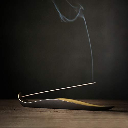 Supports de Bâton d'encens Porte Encens Bâtonnet Natural Feuille Porte Encens Encensoir Céramique Ligne Brûleur d'Encens Porte Bâtonnet Brûleur d'encens pour Bâtons Encens Maison Bureau