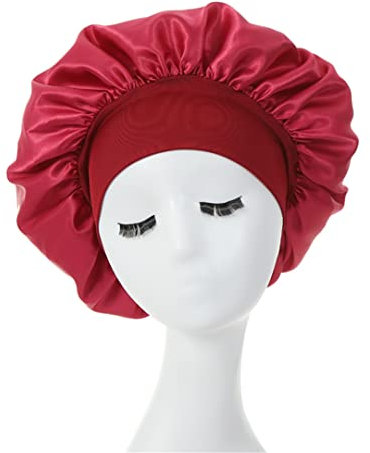Solide Frauen Satin Schlafmütze Nachtschlafmütze Haarpflege Motorhaube Nachtmütze für Damen Herren Unisex Kappe Duschturban 4