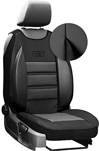 moto-MOLTICO Autositzbezüge, universelle Autositzbezüge, Öko-Leder, Fahrersitzbezug, Autositzmatte, Schwarz