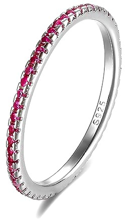 Anello Veretta Girodito Fucsia in argento 925 rodiato - Rainbow Collection