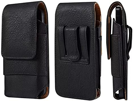 Sacoche Ceinture Telephone Portable Homme, Porte Ceinture Telephone Homme Cuir, Sac de Ceinture Clip Téléphone Cuir Poches Étui de Ceinture Homme Portefeuille Porte-Monnaie Sac Taille Coque Pochette