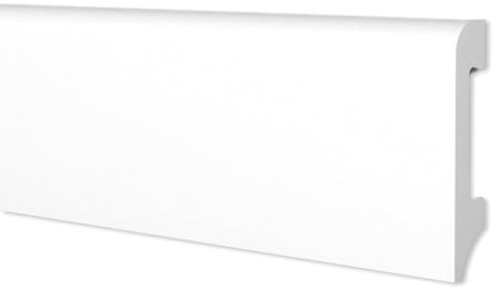 Asta 2 metri lineari BATTISCOPA IN POLIMERI 75x14x2000 mm BIANCO - Zoccolo da cucina resistente agli urti (2 Pezzi da 1000x75x14 mm)