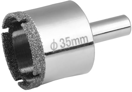 Sierra Perforadora de Diamante, 35mm Broca de Diamante, Broca con Revestimiento Superficial para Azulejos, Porcelana, Vidrio, Mármol, Cerámica, Granito, en Taladros de Cable o Sin Cable