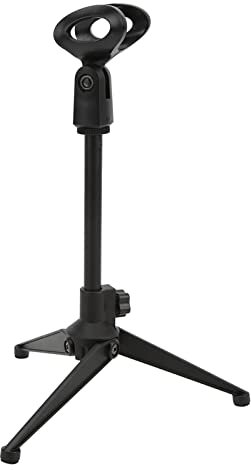 Trépied de Support de Table de Microphone, Support de Microphone de Bureau Réglable, Hauteur Réglable, Conception Détachable, Coussinet Antidérapant pour la Diffusion en Direct