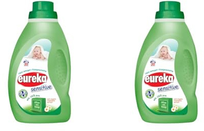 Eureka Hellas S.A. Sensitive Flüssigwaschmittel mit Olivenölseife und Bio-Kamillenextrakt, 1L (Packung mit 2)