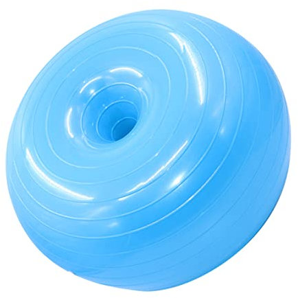 WOONEKY Yoga Fitness Ball Mit Donut-Form Explosion-sichere Balance-Ball Für Zuhause Hellblau Luftpumpe Für Yoga Stretching Und Krafttraining