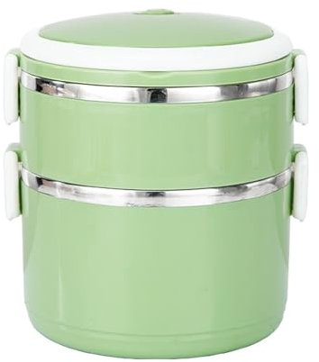 Lunch Box riscaldato elettricamente, scaldavivande portatile da 33 once, perfetto per viaggi, uso all'aperto e in ufficio | Elegante, resistente alle fuoriuscite, per uomini e donne (verde)