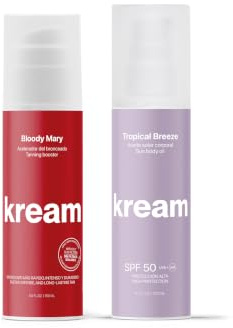 KREAM Malibu Sunrise Pack - Acelerador del Bronceado + Aceite Solar Bronceador SPF50 Tropical Breeze | Rutina Completa para un Bronceado Seguro y Duradero (150 ml + 200 ml)