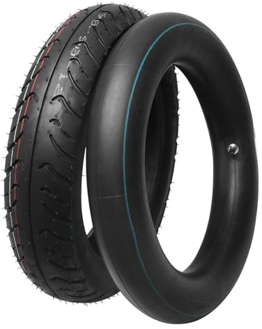 YC Yier 90/90-12 Electric Scooter Motorcycle Tire with 3.00-12 Inner Tube, Fits 1.85x12 Rim – High Performance Street Tread Tire for Moped, Scooter, Mini Bike Motorbike, 12 Inch Rear Wheel