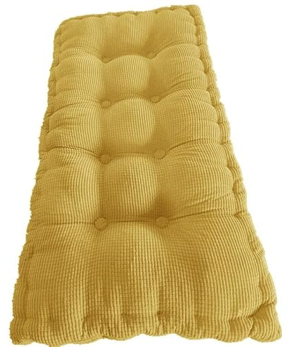 ELYSYSRL Cojín para Banco a Medida con Base Antideslizante - Cojines para Bancos Acolchada para Exterior e Interior, Jardín, Terraza, Sofá y Palets(Amarillo,160x50x8cm)