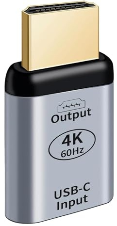 Kioylmo Convertidor USB-C Tipo C Hembra a HDMI Macho, Adaptador USB C Hembra a HDMI Fregadero 4K@60Hz, para Monitor, TV, Tableta, Teléfono y Portátil, Transmisión Suave, Pantalla de Alta Definición