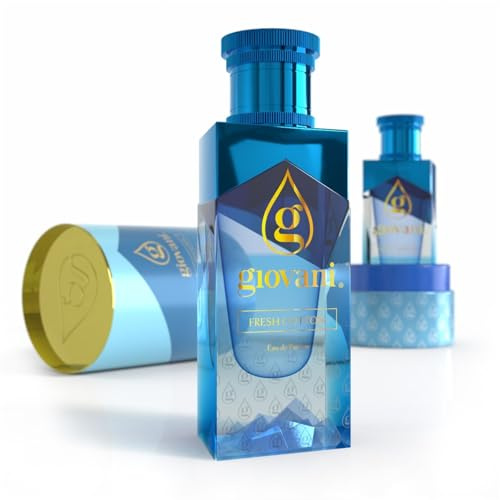 Giovani FRESH COTTON Perfume 50 ml – Perfume unisex de larga duración con rosa, lirio del valle y jazmín – Polvo balsámico y almizclado Clean fragancia para el día a día