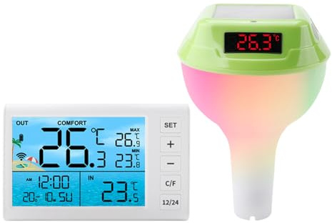 Solar Power LED Pool Thermometers With Color Changing Light And Digital Temperature Display For Outdoor Indoor Pools Solar Pool