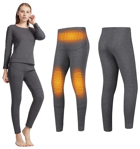 3-zoners värmebyxor för kvinnor, 3 värmenivåer elektriska termiska underkläder leggings vintervarma långkalsonger för skidåkning