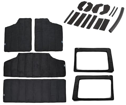 Bouclier thermique Kit D'isolation Thermique Et Phonique Toit Rigide Pour Jeep Pour Wrangler JK 2011-2017 Accessoires Intérieurs Coussin d'isolation du Moteur(Noir)