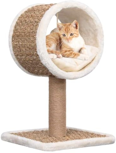 Muebles para gatos, columpio para gatos, con túnel y juguete, 56 cm, hierba marina para gatos