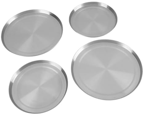 Ensemble de couvercles de plaques de cuisson électriques, 4 pièces en acier inoxydable avec 2 tailles 21 cm:17 cm