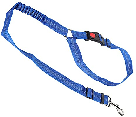 Generic Justerbart Hundbälte för Bil Nackstöd Nylon Reflekterande Husdjursrem med Vridbart Snäppspänne Universal Passform för små och Stora Hundar Säkert och Bekvämt Resetillbehör (Blå)