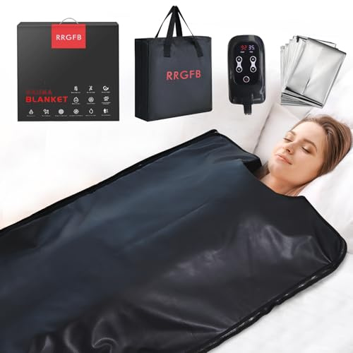 Manta de sauna infrarroja, cubierta de piel sintética duradera, desintoxicación y relajación, temporizador ajustable para el hogar