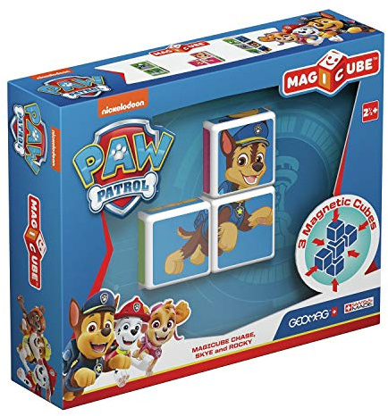 Geomag Magicube Paw Patrol 077 - Chase, Skye and Rocky - Magnetic Constructions, 3 Cubes