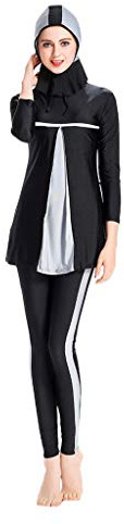 Lazzboy Frauen Muslimischen Badeanzug Mit Cap Printing Beachwear Bademode Muslimische Damen, Hijab-Schwimmanzug, Badeanzug, Sportkleidung