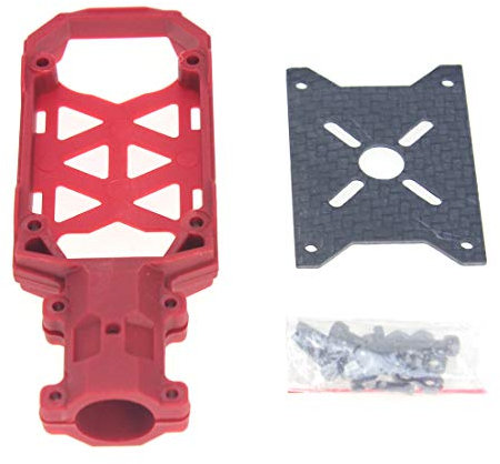 FEICHAO 16 MM * 14 MM * 150 MM 3 Karat Kohlefaserrohr mit 16 mm Klammer Typ Motorhalterung Plattenhalter für 4-achsige Flugzeuge RC Hexacopter DIY Copter Drone (Red)