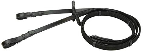 Cwell Equine Web riendas con hebillas, 5 paradas, tapón de martingala negro (lleno)