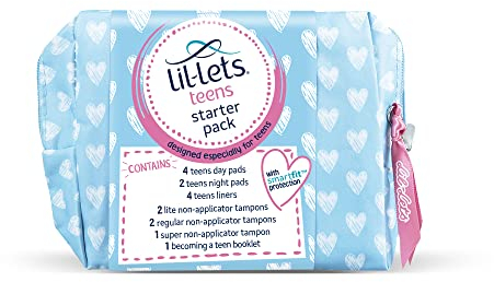 Lil-Lets Teens-Starter-Pack, mit Teenager-Pads, Slipeinlagen und Lil-Lets Tampons ohne Applikator