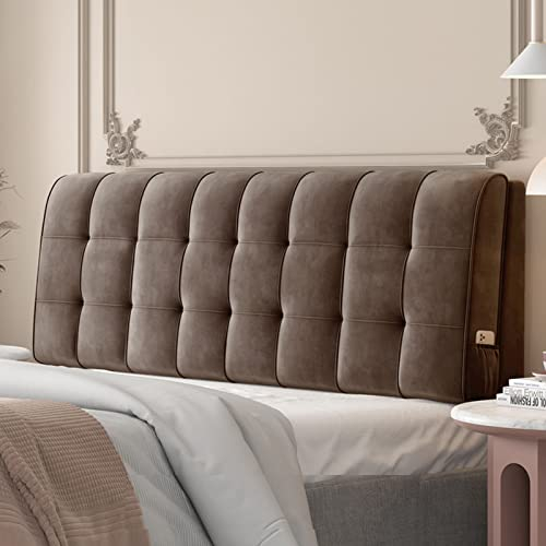 Gepolstertes Rückenlehnen Kopfteilkissen,Bettrückenlehne,Lendenpolster Einfarbiges Lesekissen Mit Abnehmbarem Bezug Für Bank, Tagesbett, Schlafzimmer,A,with headboard 74.8/190cm