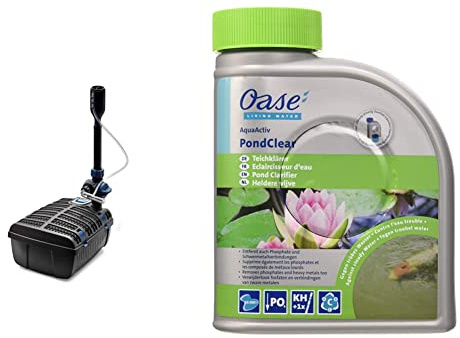 Oase Filtral 3000 UVC-Klärer | schwarz | 9 Watt UVC-Technologie & Wasserklärer AquaActiv PondClear, 500 ml