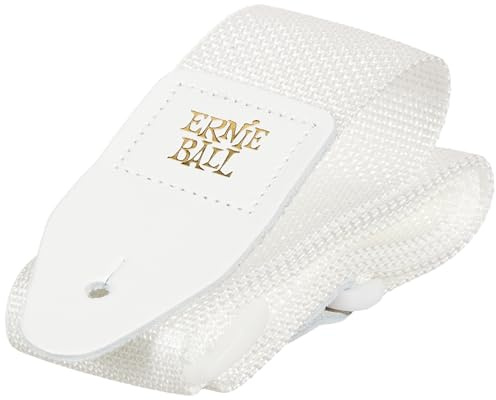 Ernie Ball Gitarrengurt aus Polypropylen, Weiß/Weiß