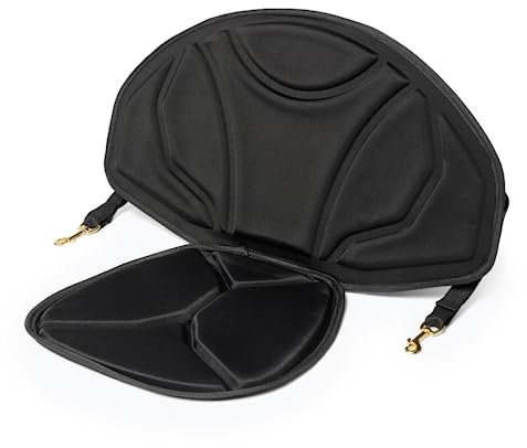 AQUASTIC Kajaksitz Vielseitig für SUP Board Einfache Montage Vier Riemen mit Karabinerhaken Bequemer Sitz Weicher Eva Schaumstoff Schwarz AQS-PBS001