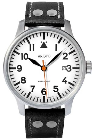 Aristo Herren Uhr Armbanduhr Fliegeruhr Automatik 3H237 Leder